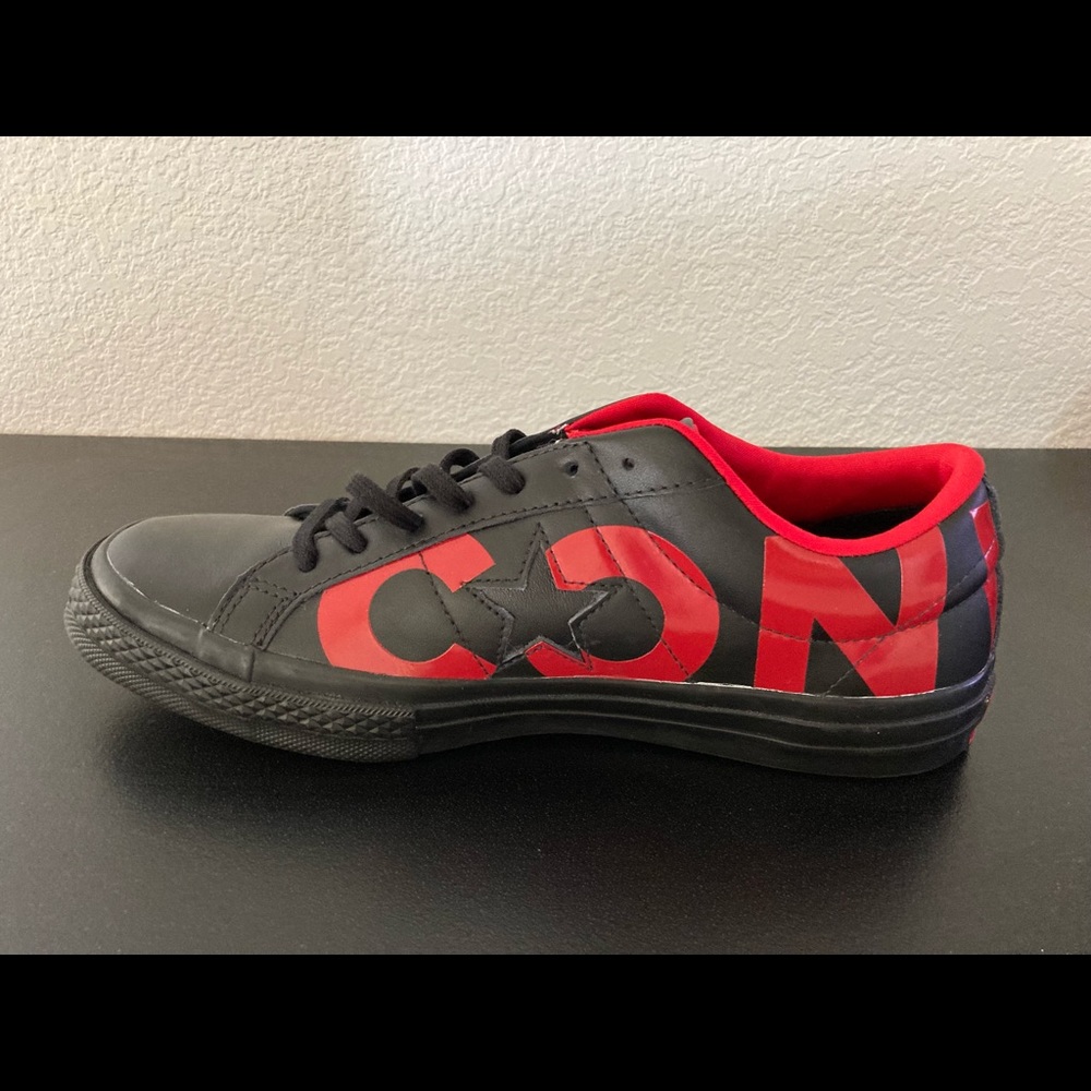 NEW MENS CONVERSE ONE STAR OX 160913C SZ 10  BLK RED SNEAKERS ATHLETIC SHOES - Picture 9 of 12
